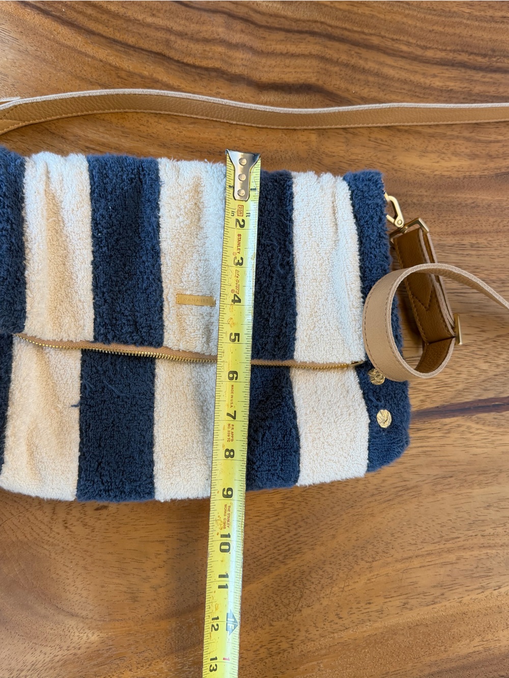Hammitt VIP Navy Cream Striped Terry Cloth Crossbody Bag - Picture 4 of 11